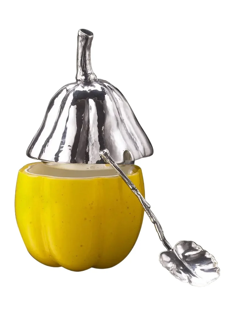 Buccellati Murano Glass & Sterling Silver Bell Pepper Jam Jar