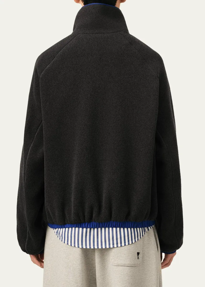 AMI PARIS Men's Half Zip Fleece Jacket | Thumbnail 3
