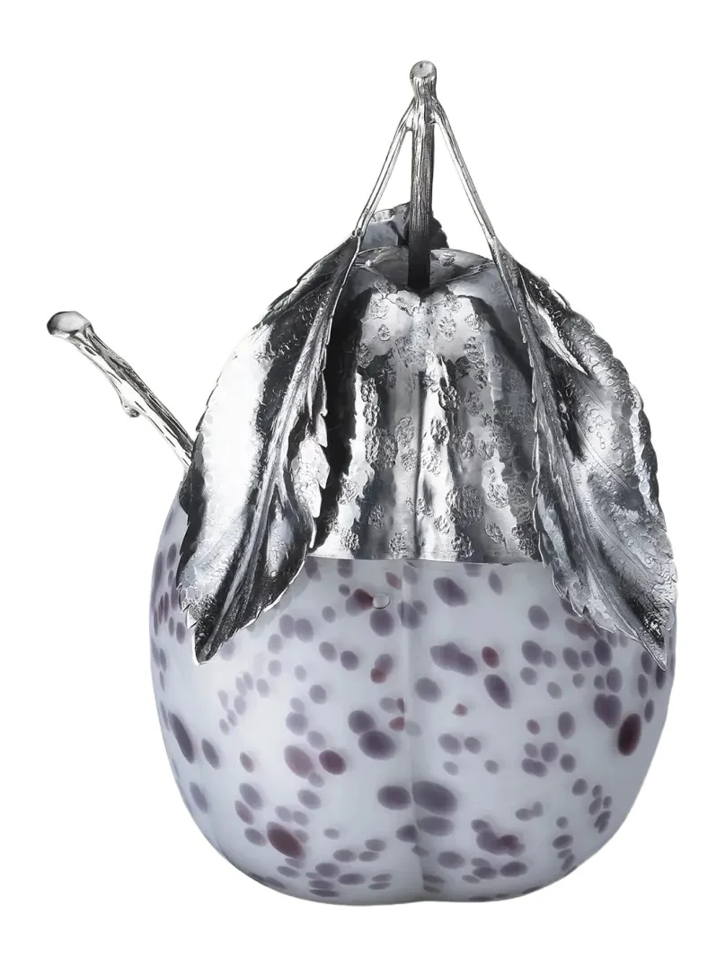 Buccellati Murano Glass & Sterling Silver Spotted Plum Jam Jar