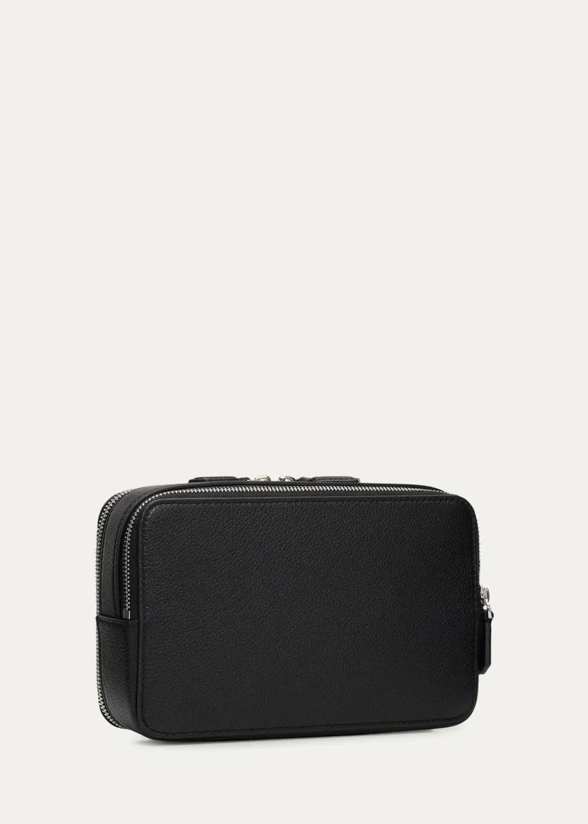 Serapian Men's Zipped Leather Travel Pouch | Thumbnail 3 Serapian Men's Zipped Leather Travel Pouch | Thumbnail 3