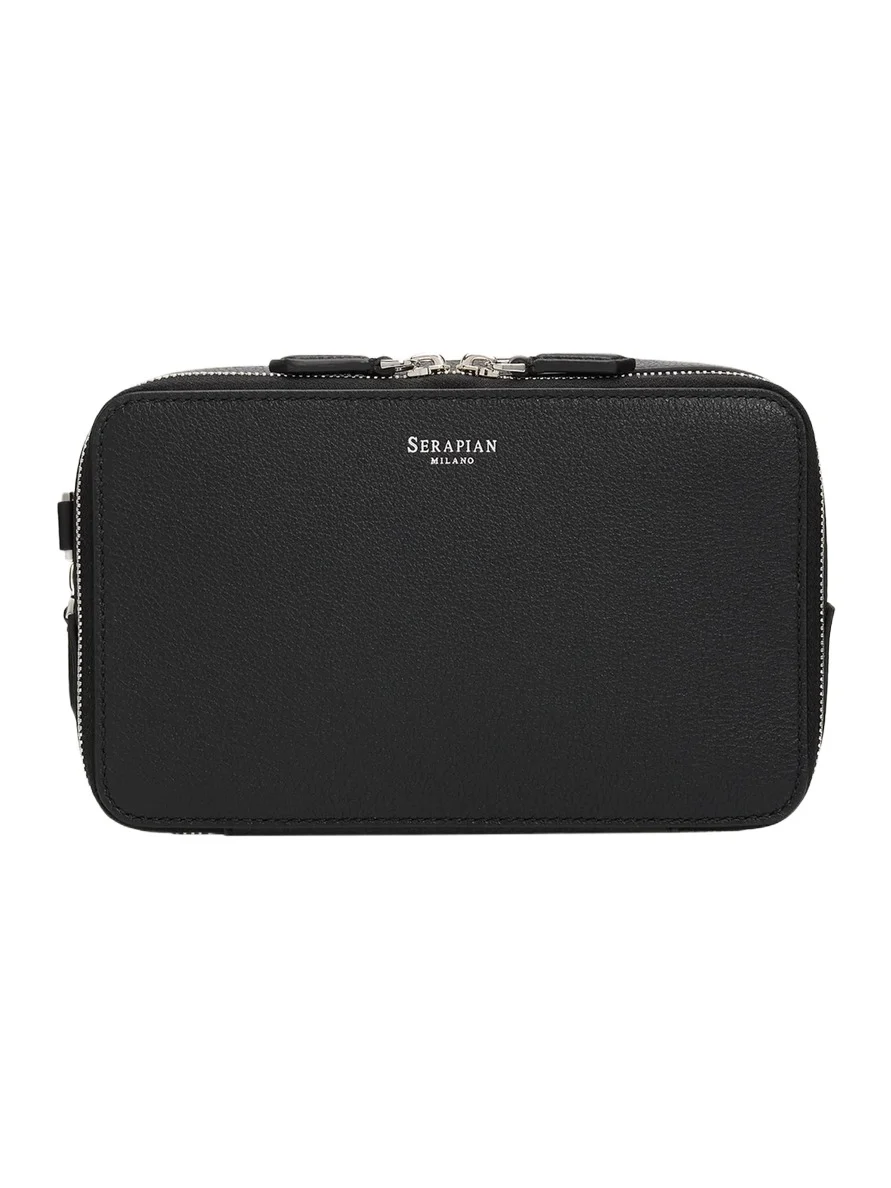 Serapian Men's Zipped Leather Travel Pouch