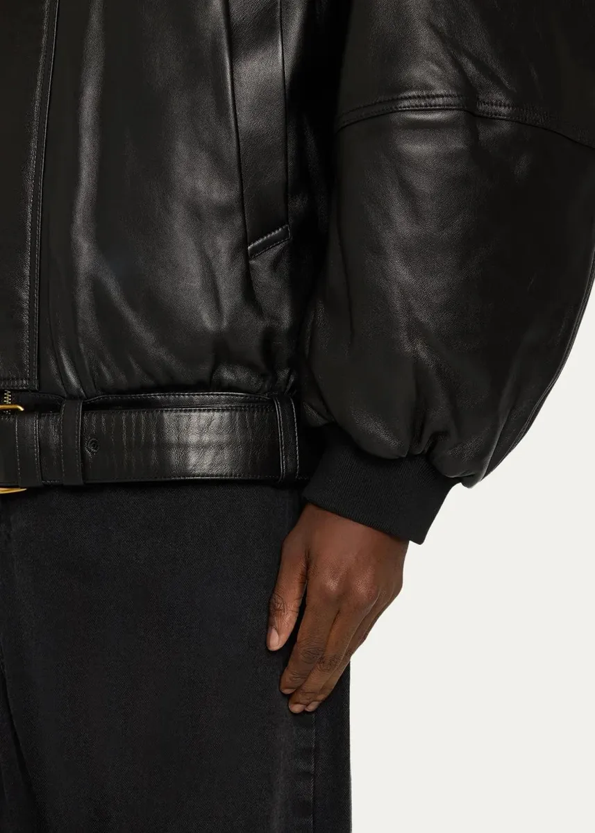 Willy Chavarria Men's Hustler Leather Jacket | Thumbnail 5