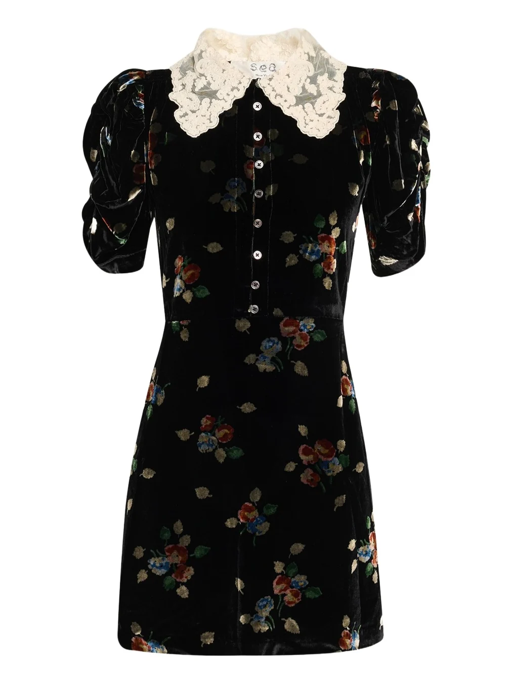 Sea Leda Floral Burnout Velvet Mini Dress