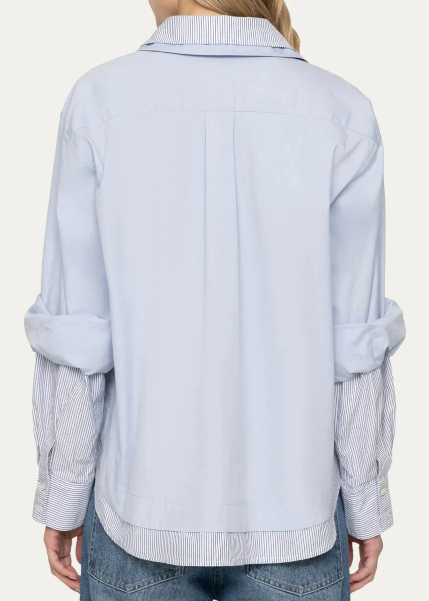 Sea Zayna Double-Layer Cotton Button-Front Shirt | Thumbnail 3