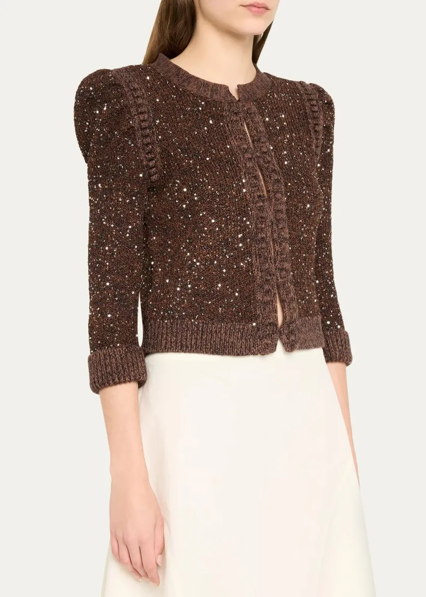L'Agence Thistle Sequined Knit Cardigan | Thumbnail 4 L'Agence Thistle Sequined Knit Cardigan | Thumbnail 4