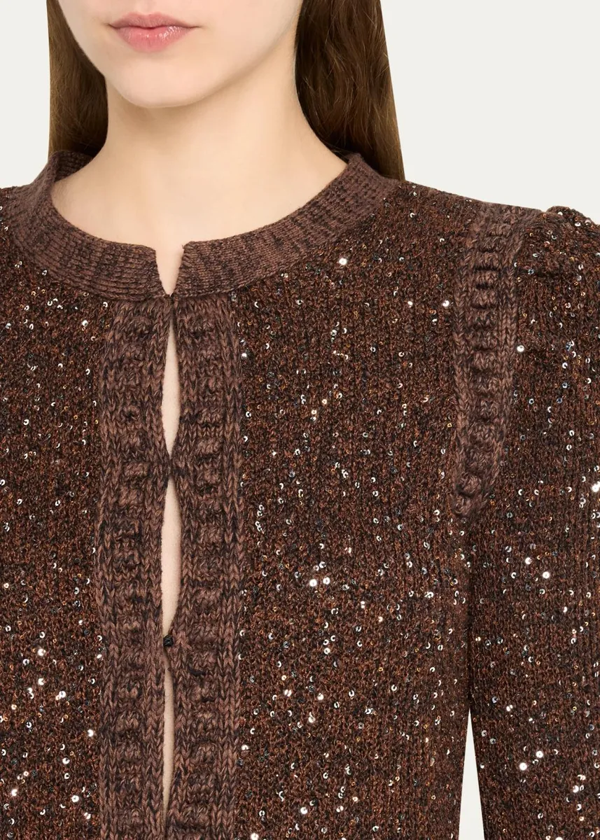 L'Agence Thistle Sequined Knit Cardigan | Thumbnail 5 L'Agence Thistle Sequined Knit Cardigan | Thumbnail 5