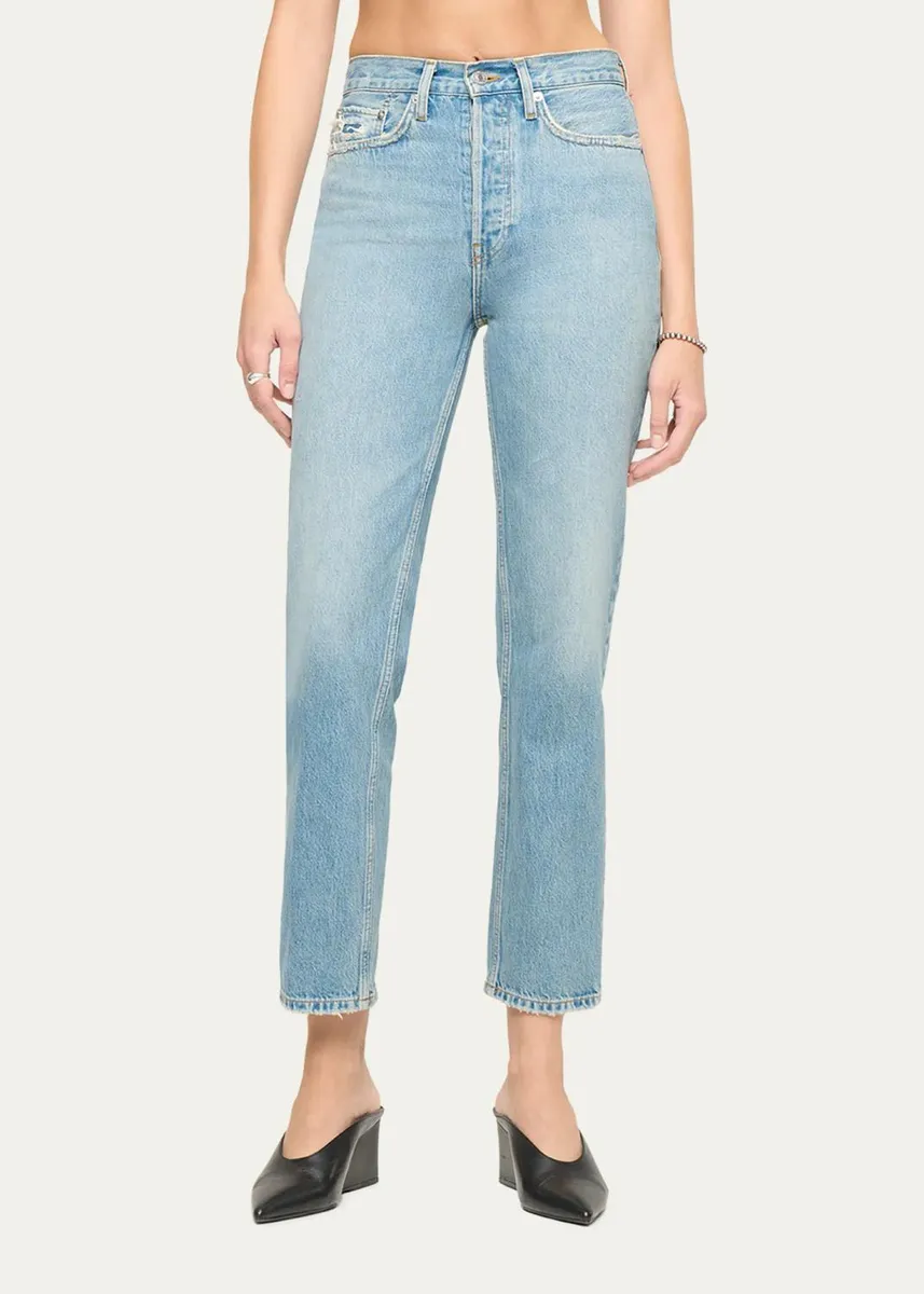 RE/DONE Pipe Straight-Leg Ankle Jeans | Thumbnail 2 RE/DONE Pipe Straight-Leg Ankle Jeans | Thumbnail 2