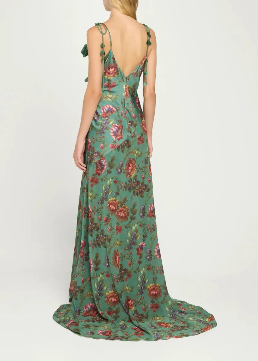 Cinq à Sept Fresco Floral Bias-Cut Gown | Thumbnail 3 Cinq à Sept Fresco Floral Bias-Cut Gown | Thumbnail 3