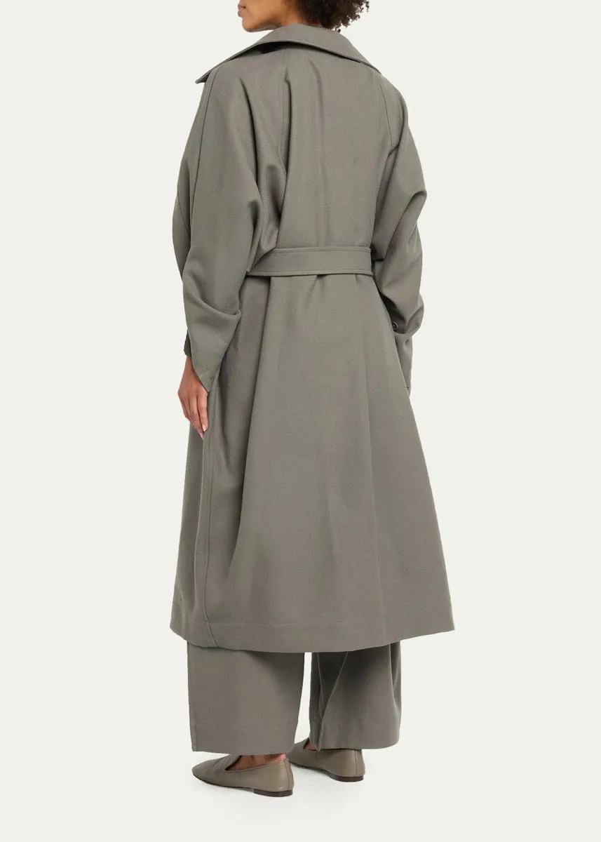 Issey Miyake Calligraph Wool Sculptural Belted Trench Coat | Thumbnail 3