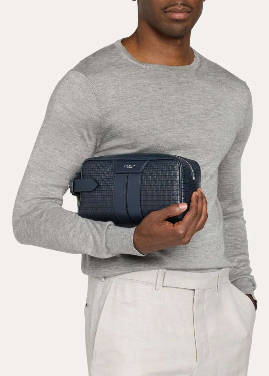 Serapian Men's Stepan Leather Toiletry Bag | Thumbnail 2 Serapian Men's Stepan Leather Toiletry Bag | Thumbnail 2