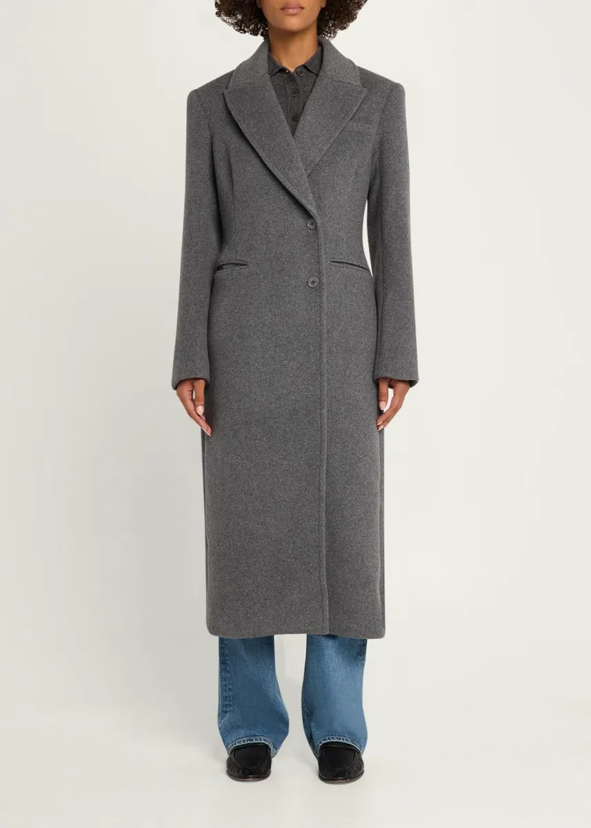 Toccin Boston Sculpted Peak-Lapel Wool Coat | Thumbnail 2