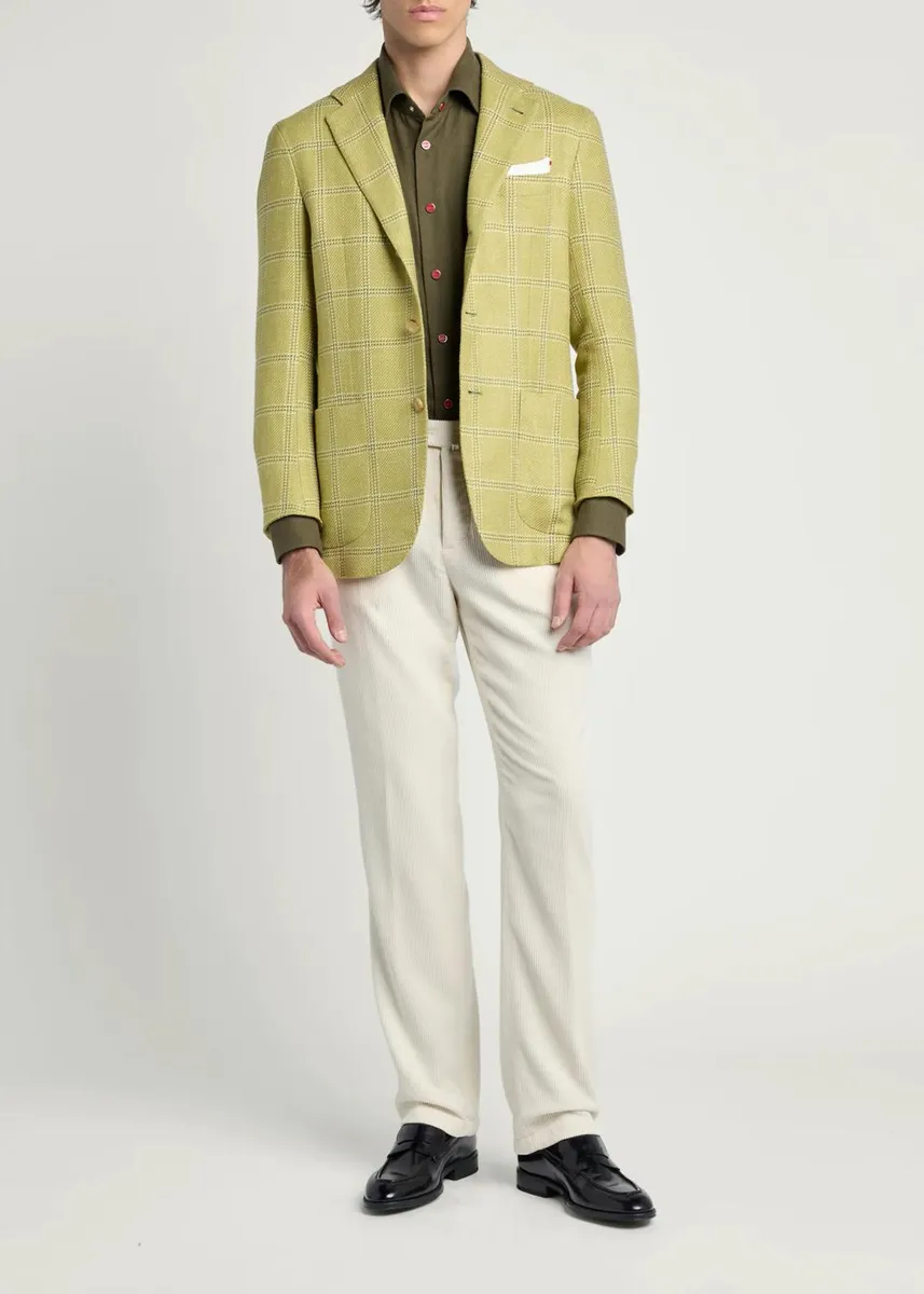 Kiton Men's Grid Check Single-Breasted Sport Coat | Thumbnail 2