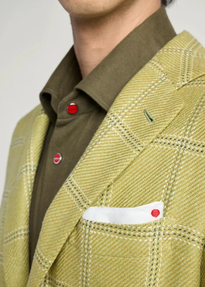 Kiton Men's Grid Check Single-Breasted Sport Coat | Thumbnail 5