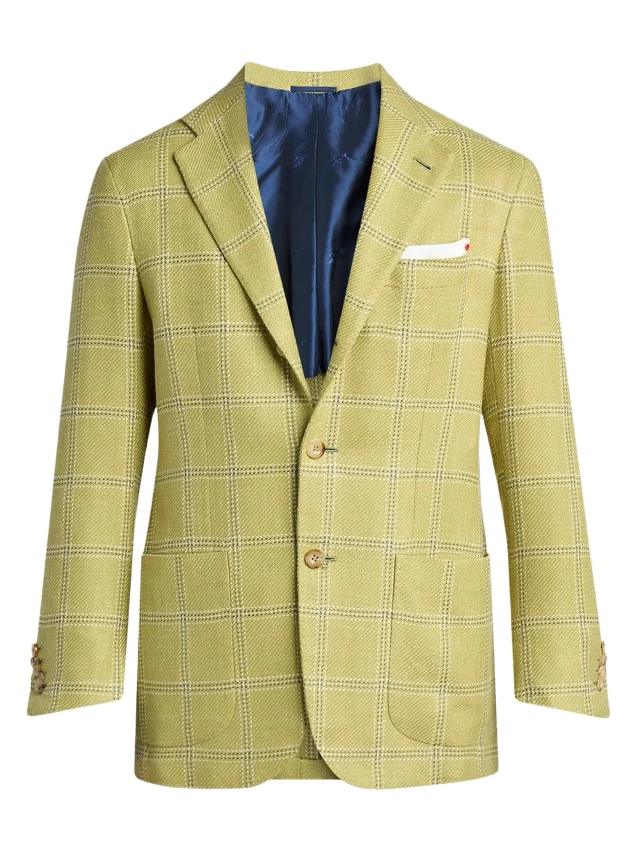 Men's Grid Check Single-Breasted Sport Coat Men's Grid Check Single-Breasted Sport Coat