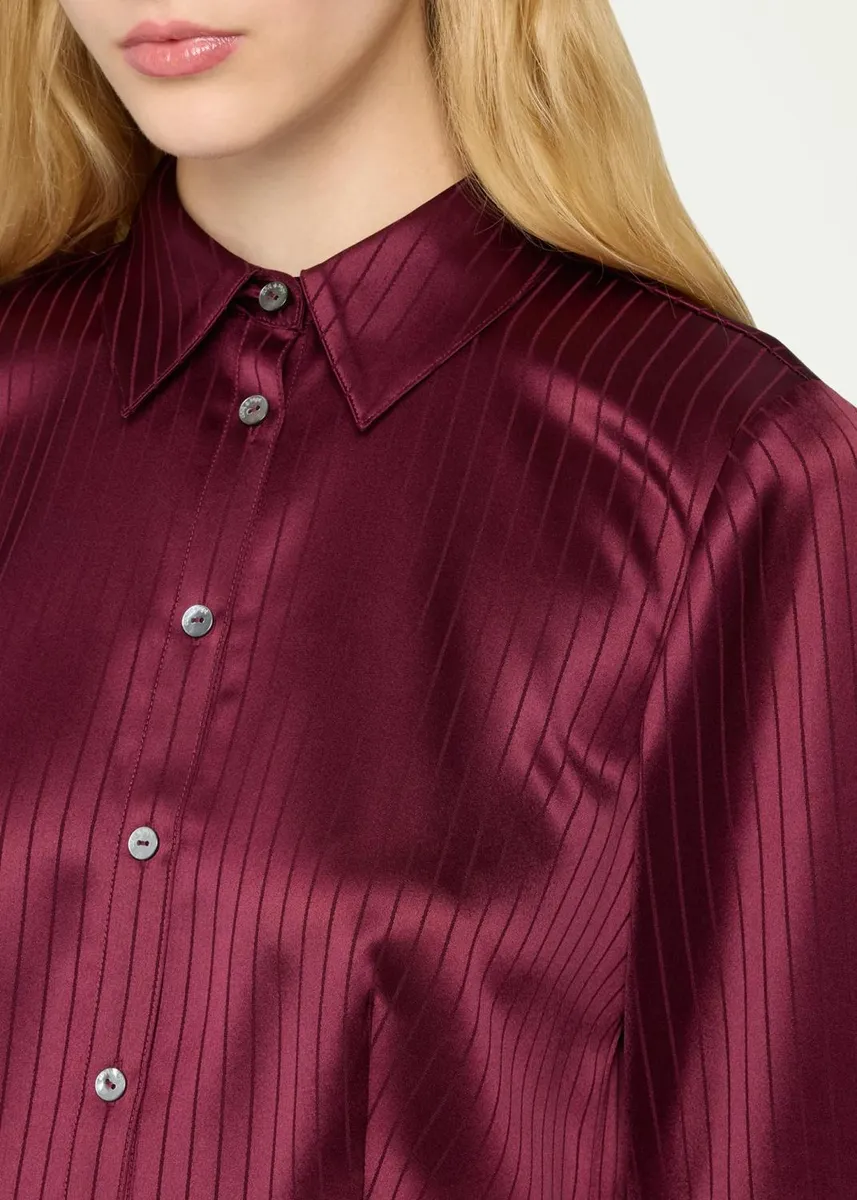Cinq à Sept Georgia Satin Stripe Button-Front Shirt | Thumbnail 5 Cinq à Sept Georgia Satin Stripe Button-Front Shirt | Thumbnail 5