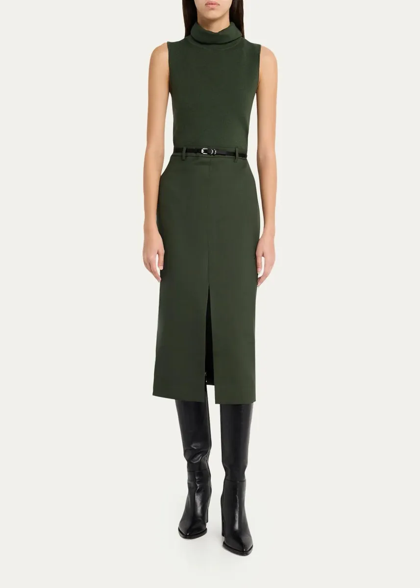 Theory Funnel-Neck Combo Midi Dress | Thumbnail 2 Theory Funnel-Neck Combo Midi Dress | Thumbnail 2