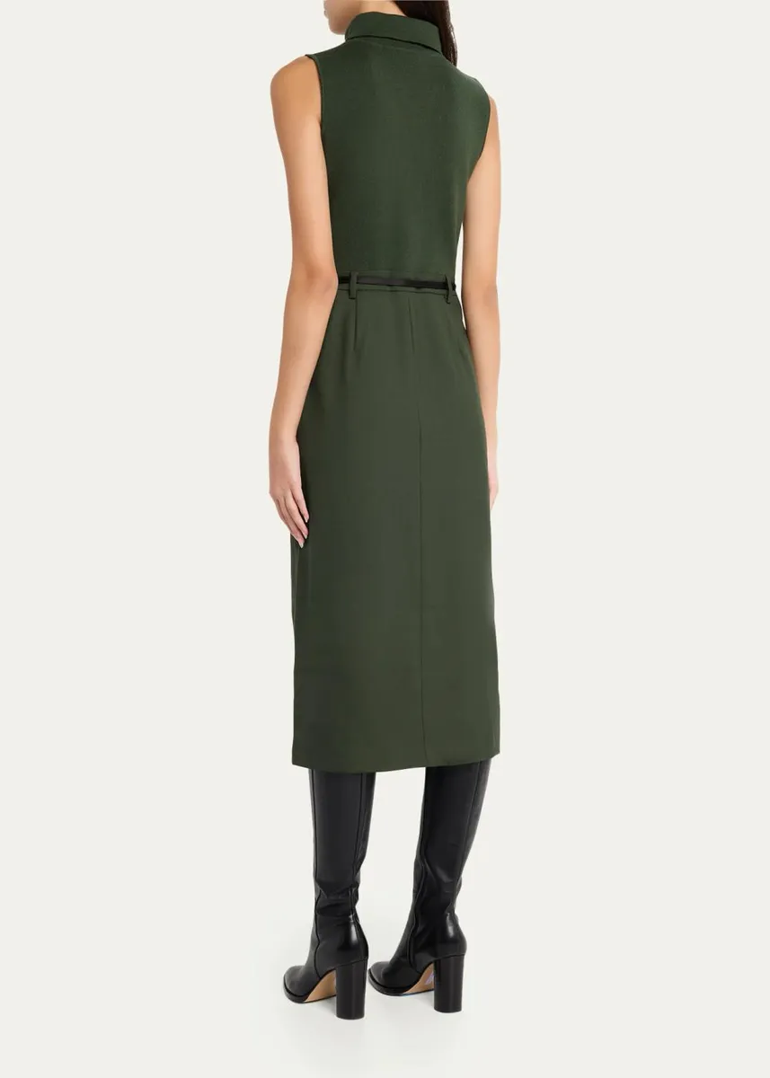 Theory Funnel-Neck Combo Midi Dress | Thumbnail 3 Theory Funnel-Neck Combo Midi Dress | Thumbnail 3