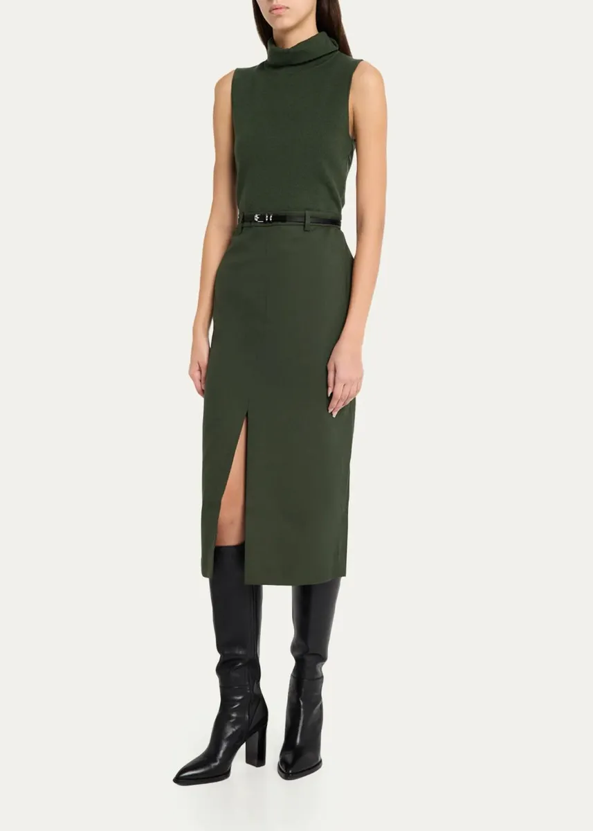 Theory Funnel-Neck Combo Midi Dress | Thumbnail 4 Theory Funnel-Neck Combo Midi Dress | Thumbnail 4