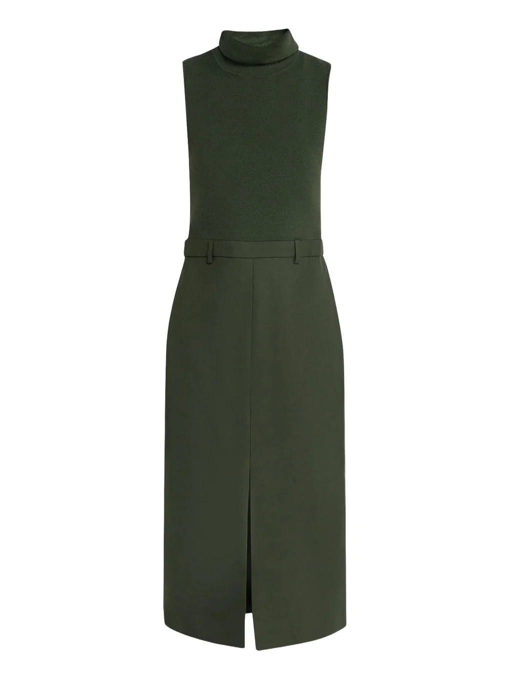 Funnel-Neck Combo Midi Dress Funnel-Neck Combo Midi Dress