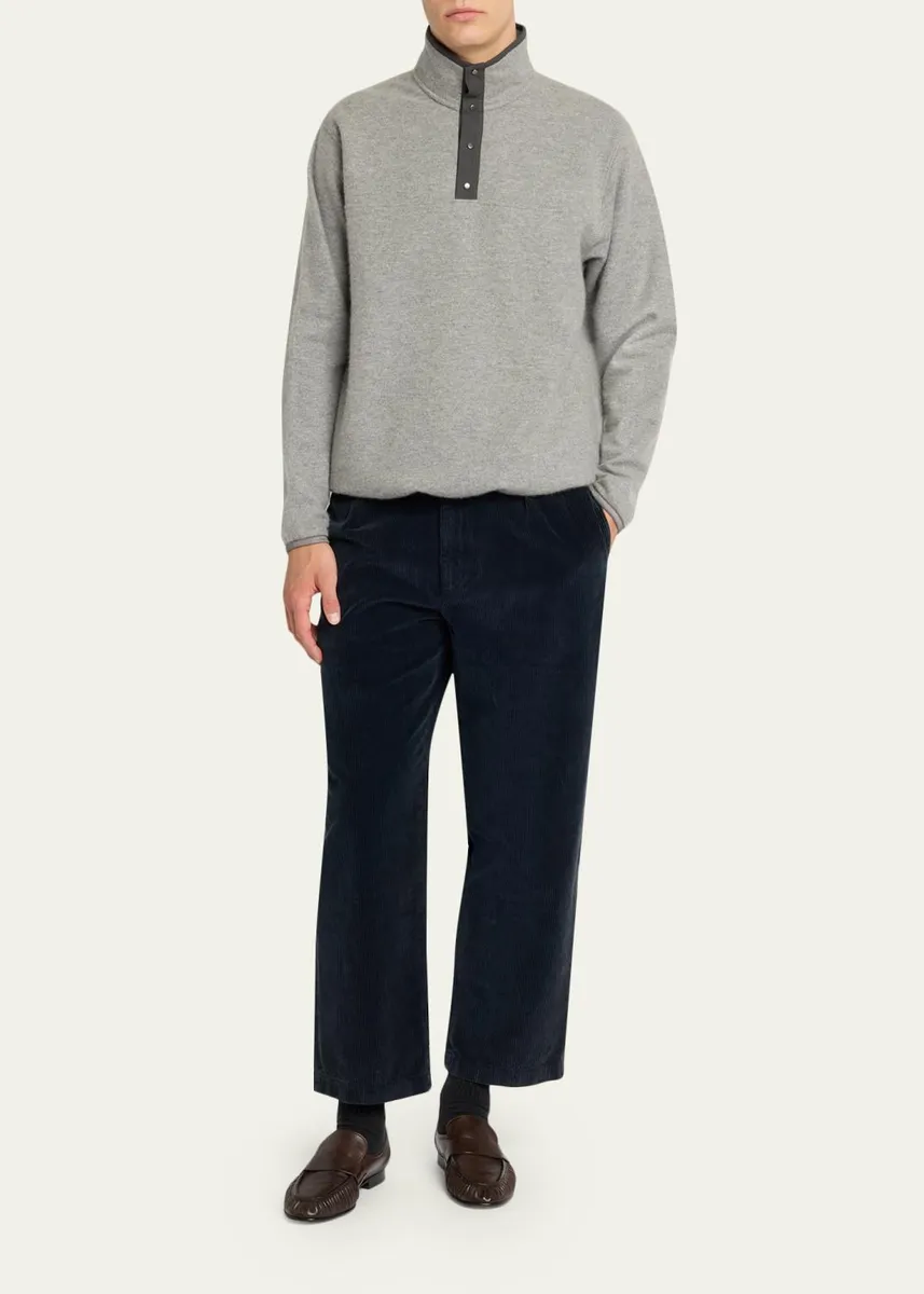 The Row Men's Maury Cashmere Quarter-Snap Sweater | Thumbnail 2