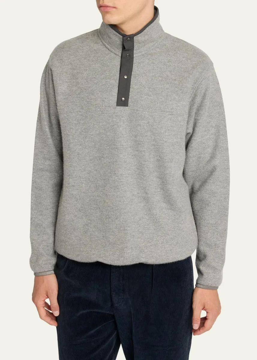 The Row Men's Maury Cashmere Quarter-Snap Sweater | Thumbnail 4