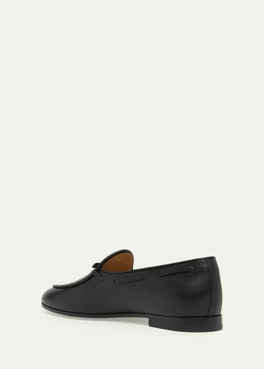 Valentino Garavani Men's Logo Leather Boat Shoes | Thumbnail 4 Valentino Garavani Men's Logo Leather Boat Shoes | Thumbnail 4