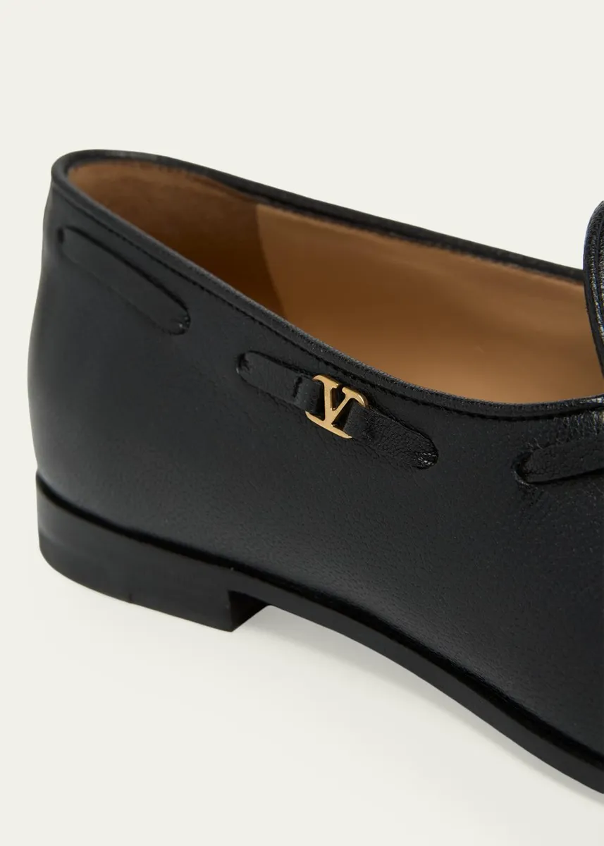 Valentino Garavani Men's Logo Leather Boat Shoes | Thumbnail 5 Valentino Garavani Men's Logo Leather Boat Shoes | Thumbnail 5