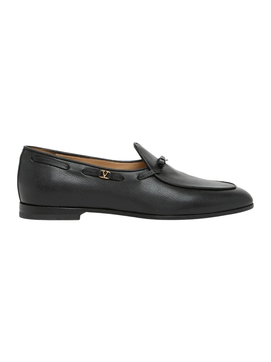 Valentino Garavani Men's Logo Leather Boat Shoes