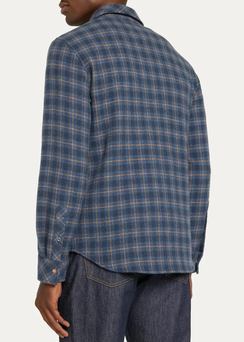 God’s True Cashmere Men's Checked Cashmere Shirt | Thumbnail 3 God’s True Cashmere Men's Checked Cashmere Shirt | Thumbnail 3