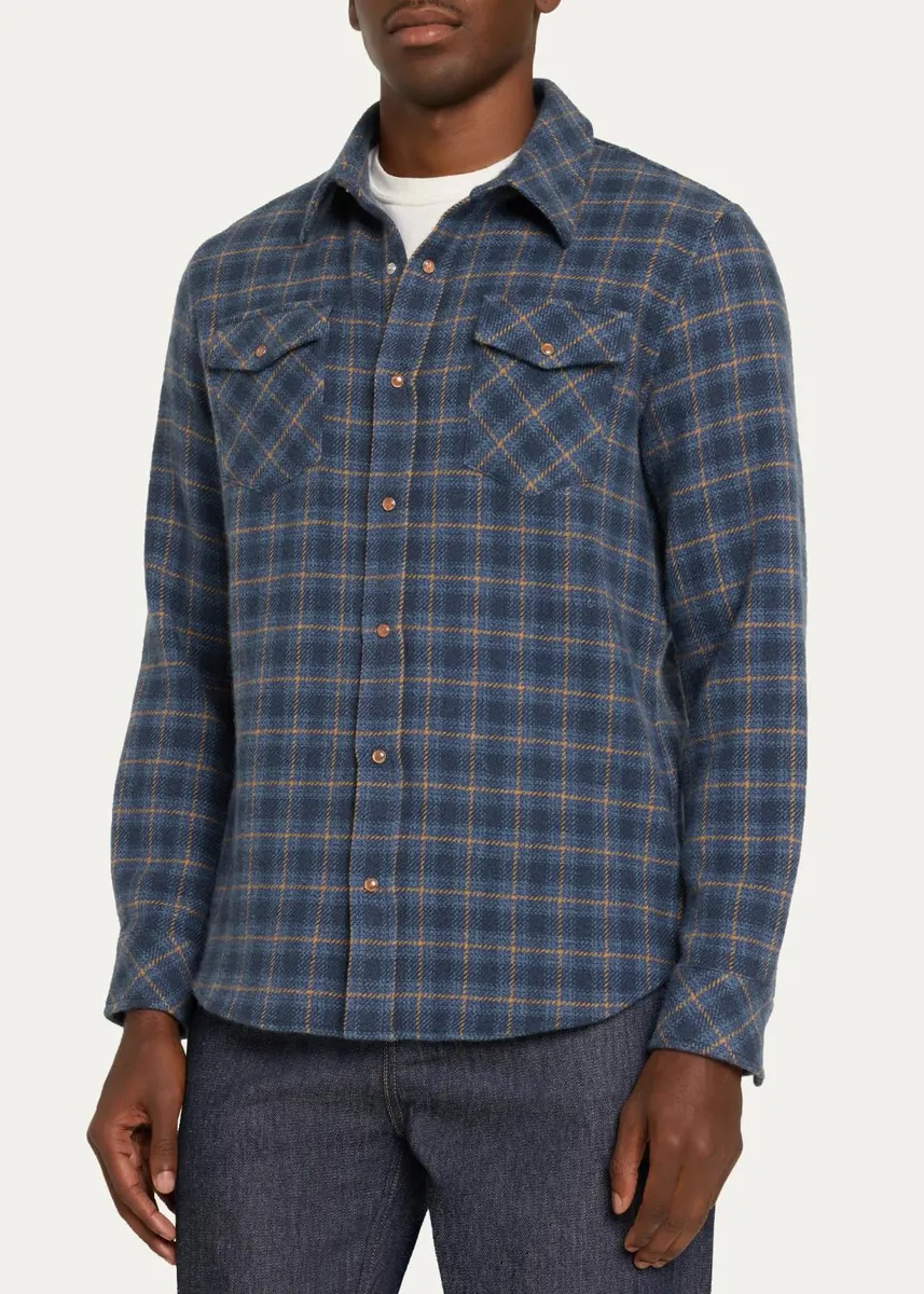 God’s True Cashmere Men's Checked Cashmere Shirt | Thumbnail 4 God’s True Cashmere Men's Checked Cashmere Shirt | Thumbnail 4