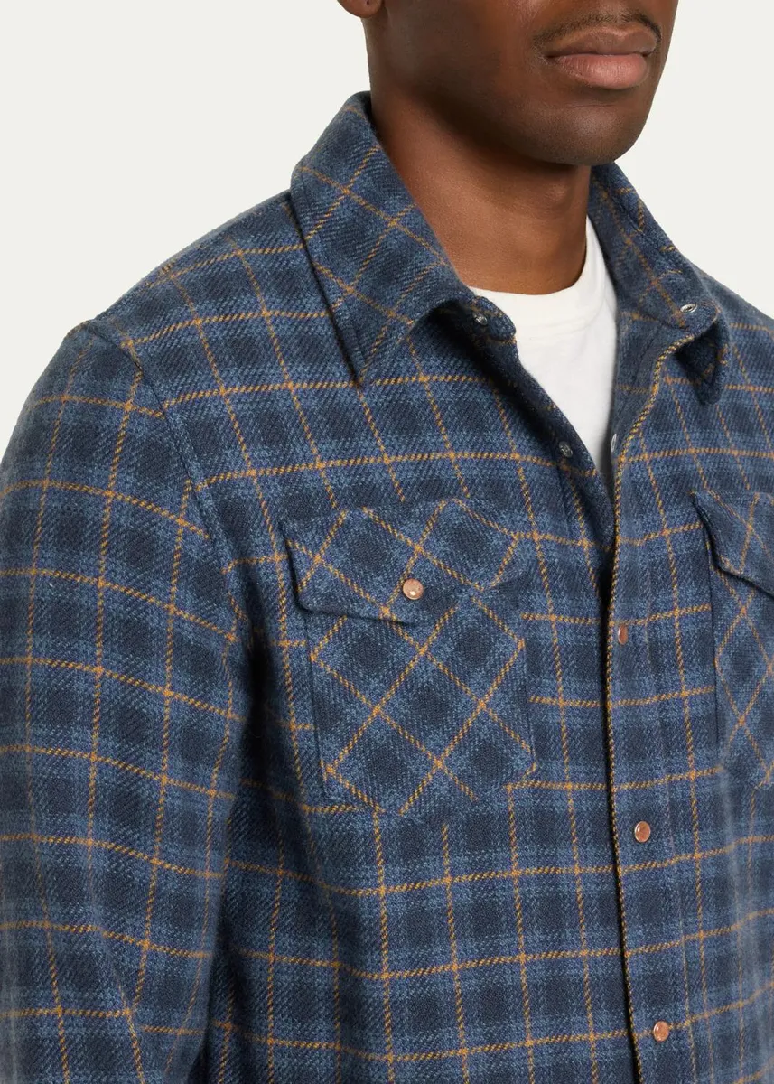 God’s True Cashmere Men's Checked Cashmere Shirt | Thumbnail 5 God’s True Cashmere Men's Checked Cashmere Shirt | Thumbnail 5