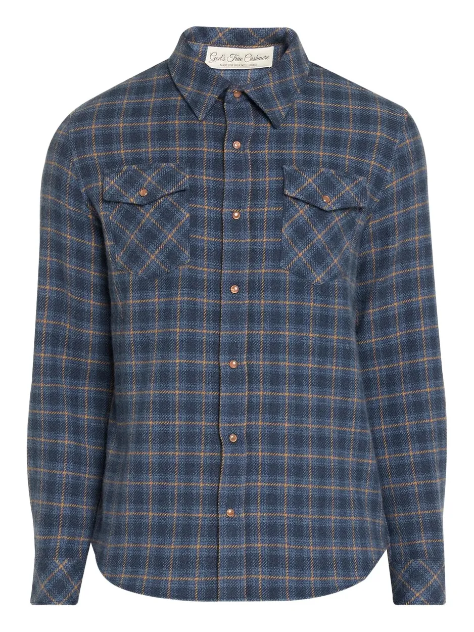 God’s True Cashmere Men's Checked Cashmere Shirt