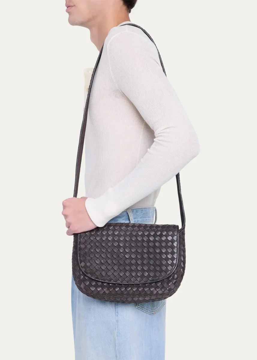 Bottega Veneta Men's Andiamo Voyager Intrecciato Leather Shoulder Bag | Thumbnail 2 Bottega Veneta Men's Andiamo Voyager Intrecciato Leather Shoulder Bag | Thumbnail 2