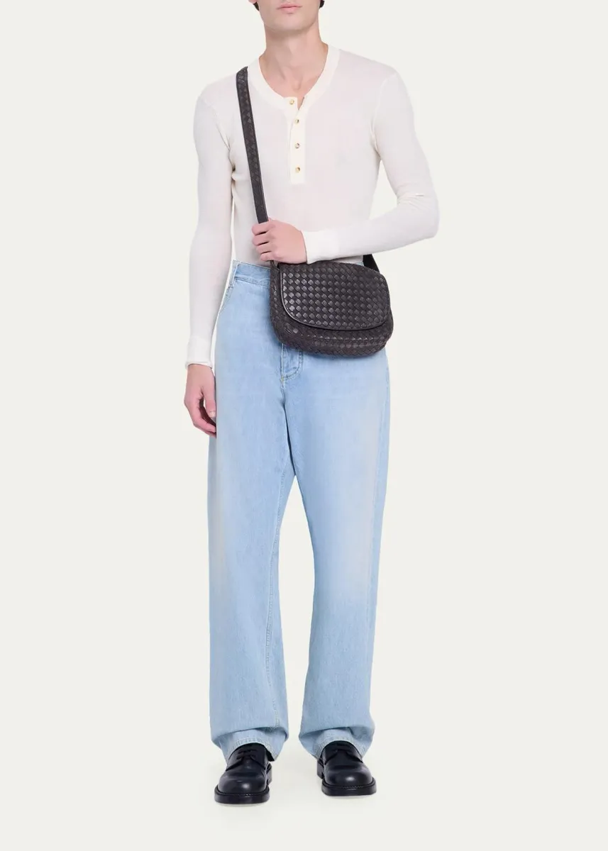 Bottega Veneta Men's Andiamo Voyager Intrecciato Leather Shoulder Bag | Thumbnail 5 Bottega Veneta Men's Andiamo Voyager Intrecciato Leather Shoulder Bag | Thumbnail 5