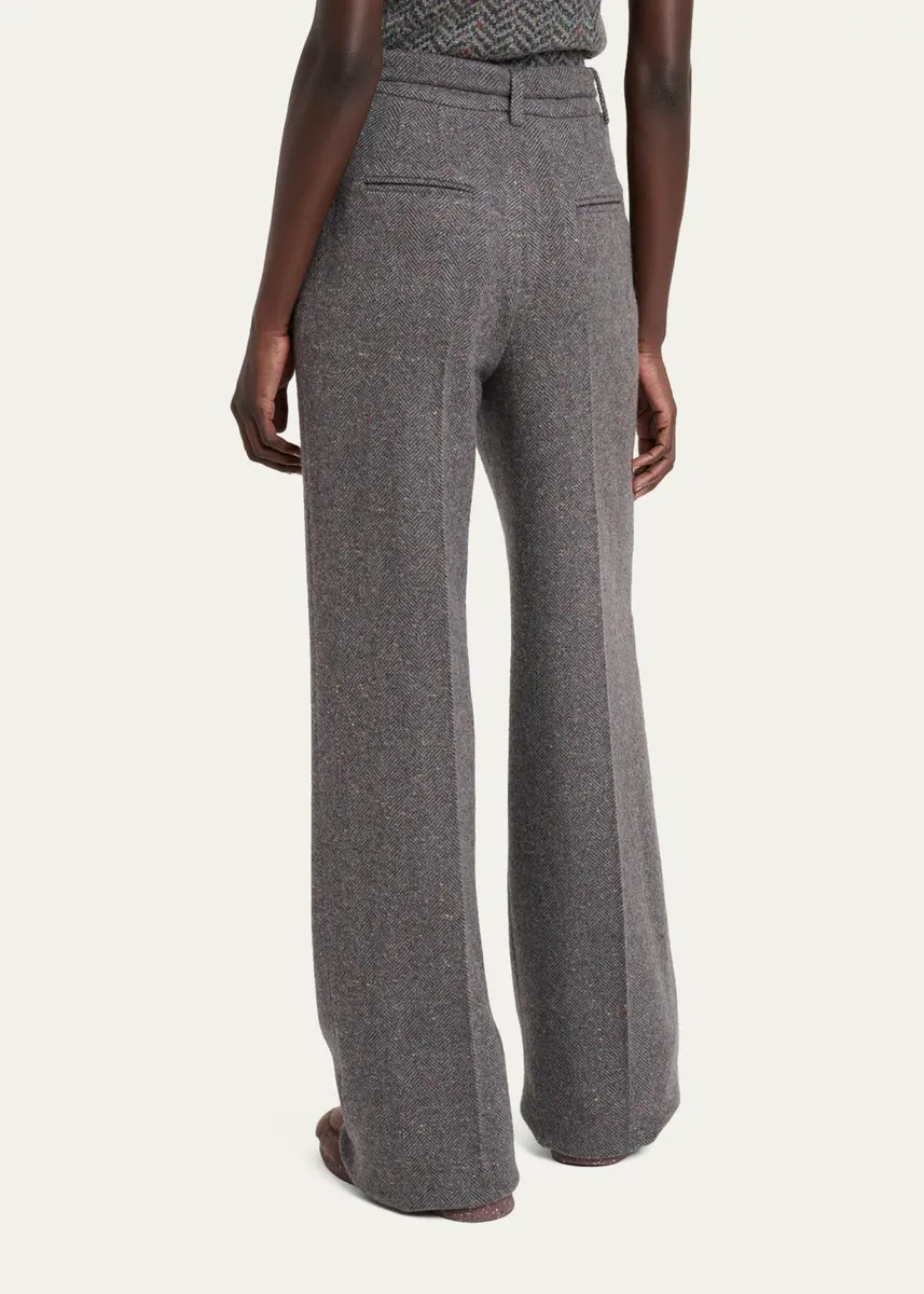 Gabriela Hearst Norman Herringbone Belted Straight-Leg Pants | Thumbnail 3 Gabriela Hearst Norman Herringbone Belted Straight-Leg Pants | Thumbnail 3