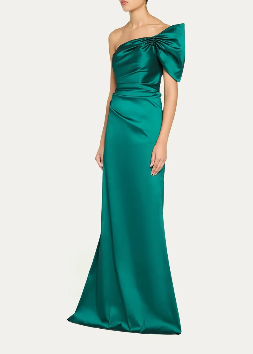 Rickie Freeman for Teri Jon One Shoulder Ruched Taffeta Gown | Thumbnail 8 Rickie Freeman for Teri Jon One Shoulder Ruched Taffeta Gown | Thumbnail 8