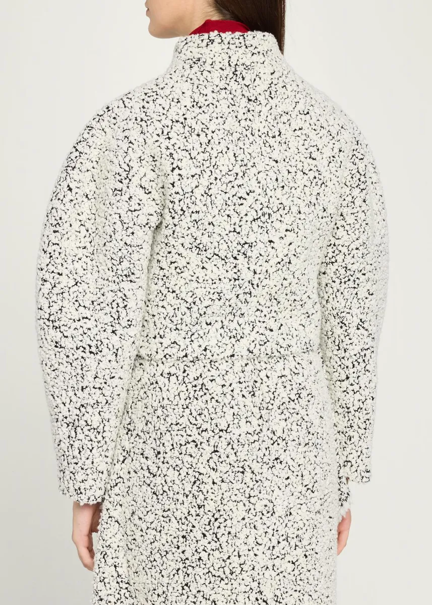 Ashlyn Snowy Boucle High-Low Coat | Thumbnail 3