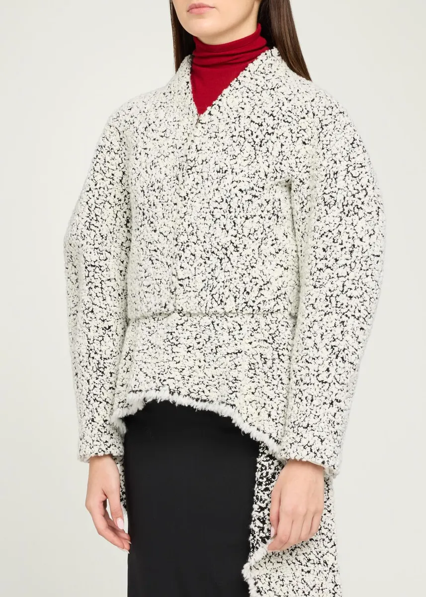 Ashlyn Snowy Boucle High-Low Coat | Thumbnail 4