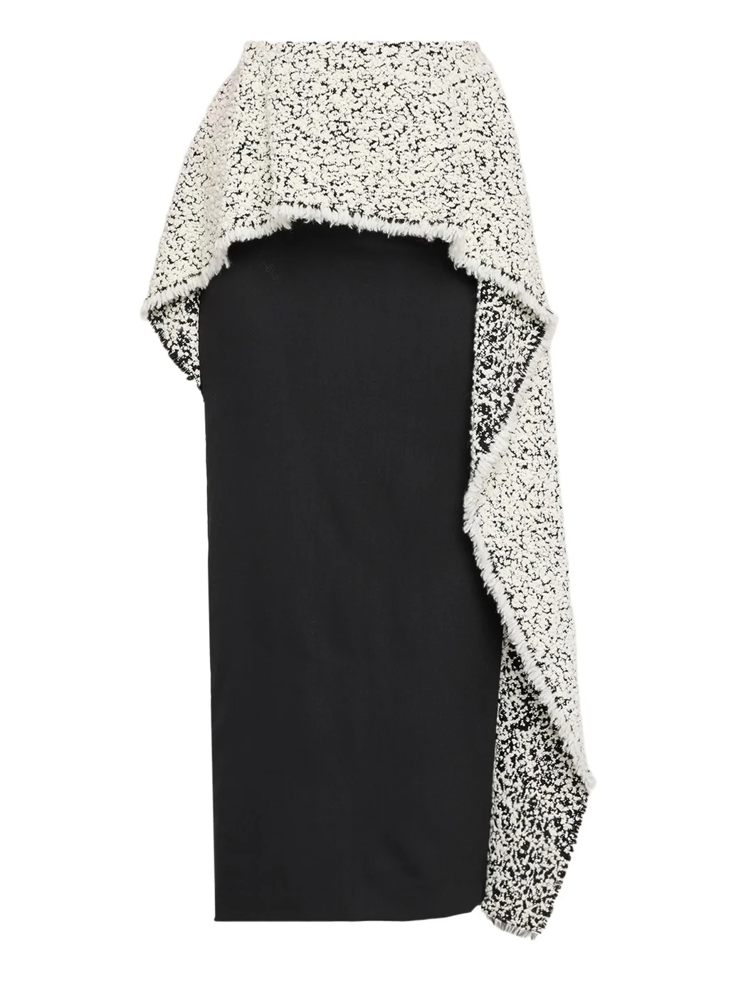 Ashlyn Snowy Boucle Asymmetric Peplum Midi Skirt