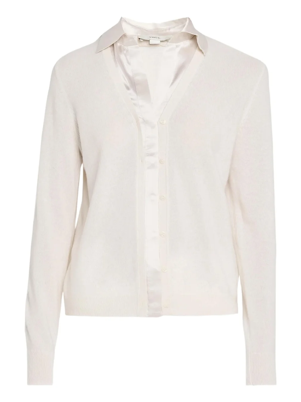 Mixed-Media Cashmere Cardigan