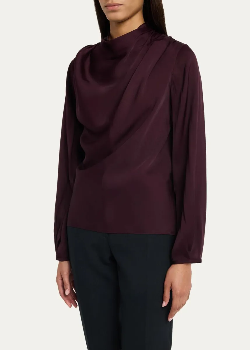 Vince Draped Cowl-Neck Blouse | Thumbnail 4 Vince Draped Cowl-Neck Blouse | Thumbnail 4