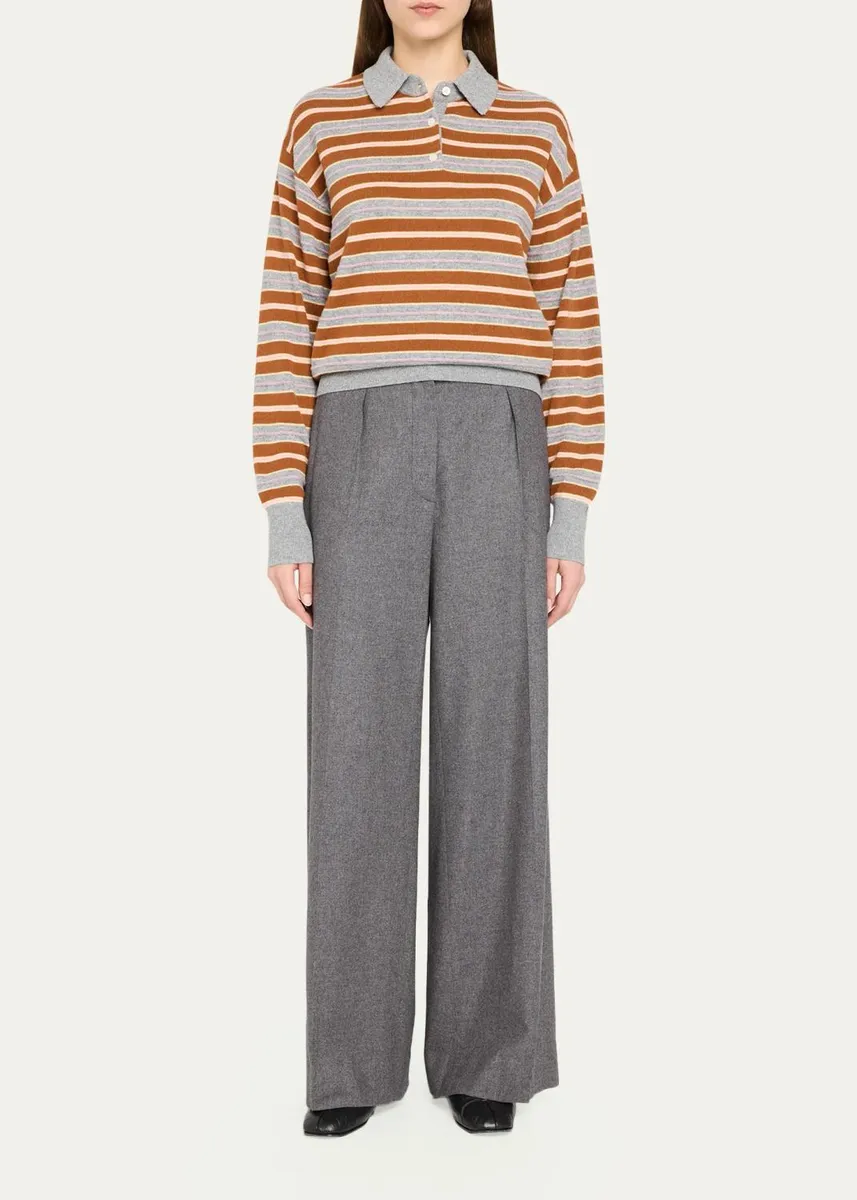 Guest In Residence Collegiate Striped Cashmere Polo Sweater | Thumbnail 2 Guest In Residence Collegiate Striped Cashmere Polo Sweater | Thumbnail 2