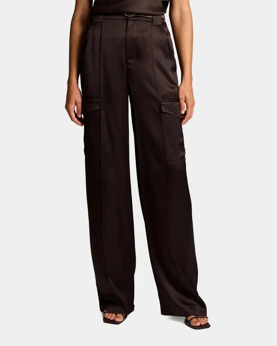 Vince Satin Utility High-Waist Trousers | Thumbnail 4 Vince Satin Utility High-Waist Trousers | Thumbnail 4