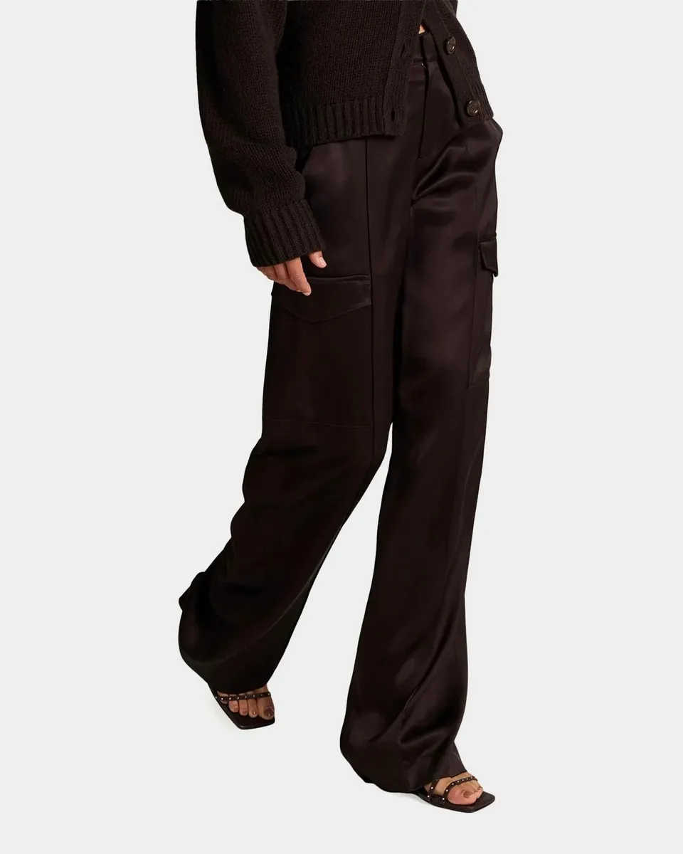 Vince Satin Utility High-Waist Trousers | Thumbnail 5 Vince Satin Utility High-Waist Trousers | Thumbnail 5