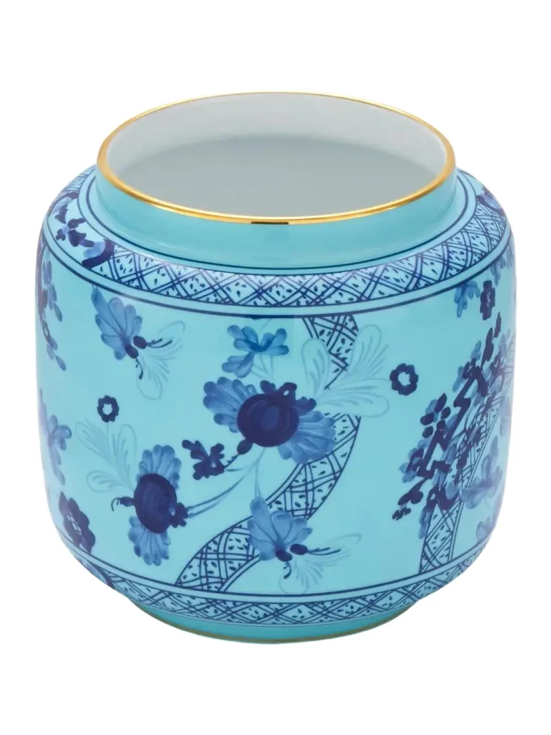 GINORI 1735 Iris Printed Porcelain Candle Holder