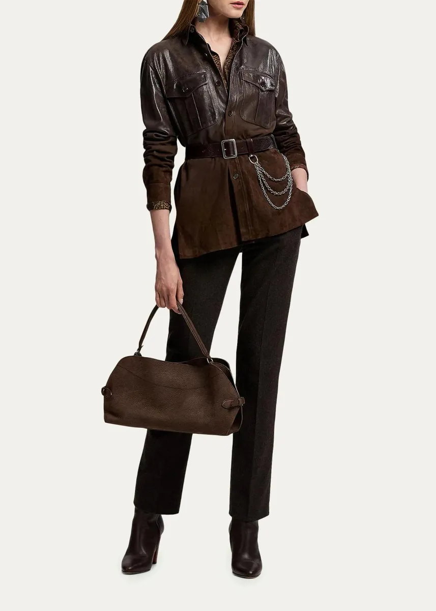 Ralph Lauren Collection Landry Lamb-Suede Shirt | Thumbnail 2
