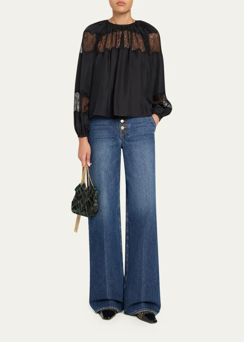 Ulla Johnson Bess Silk Long-Sleeve Blouse | Thumbnail 2