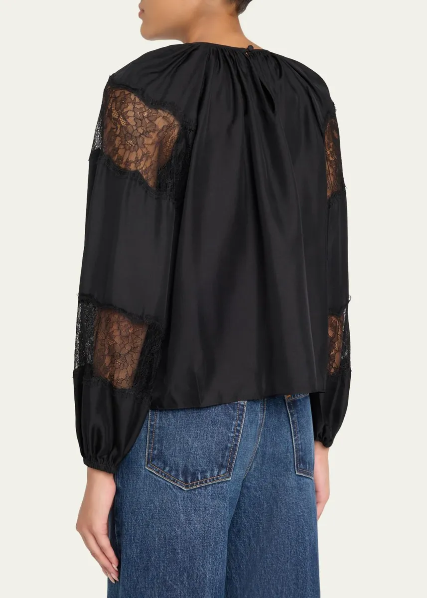 Ulla Johnson Bess Silk Long-Sleeve Blouse | Thumbnail 3