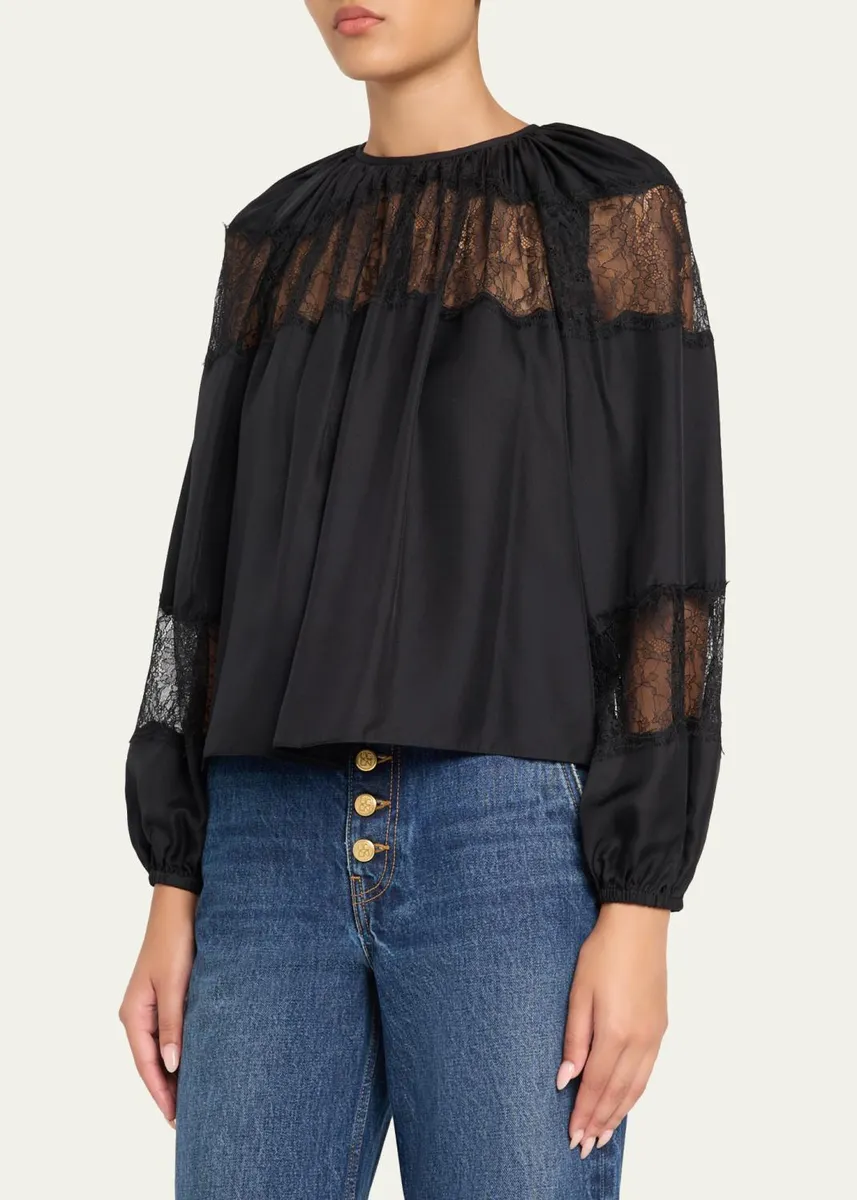 Ulla Johnson Bess Silk Long-Sleeve Blouse | Thumbnail 4