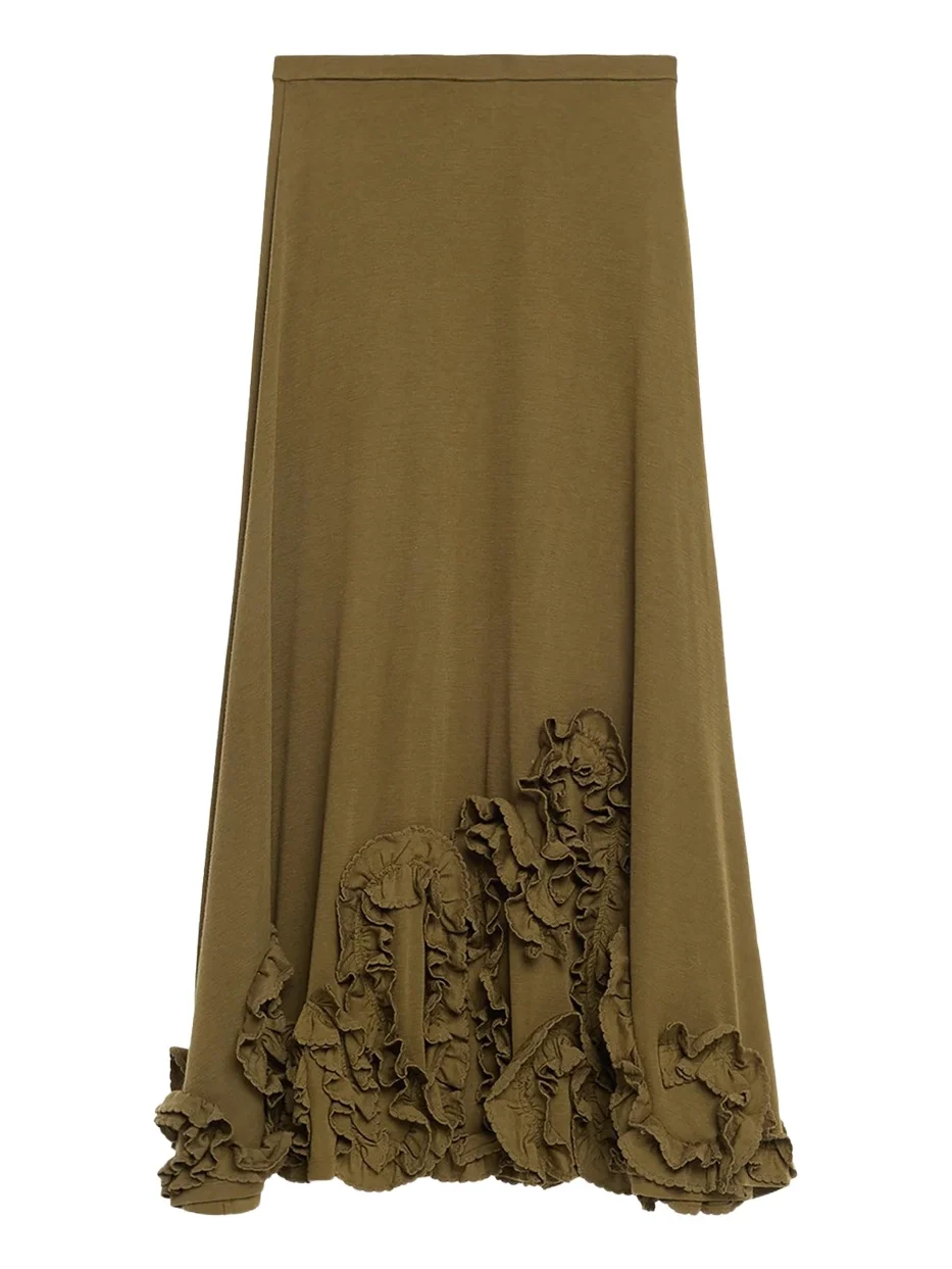 Heloise Jersey Wool Midi Skirt
